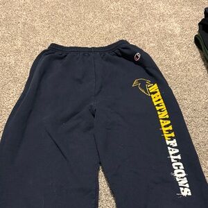 Champion Navy Sweatpants with school logo